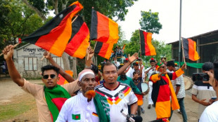 Bangladesh farmer unfurls vast Germany banner to show World Cup support