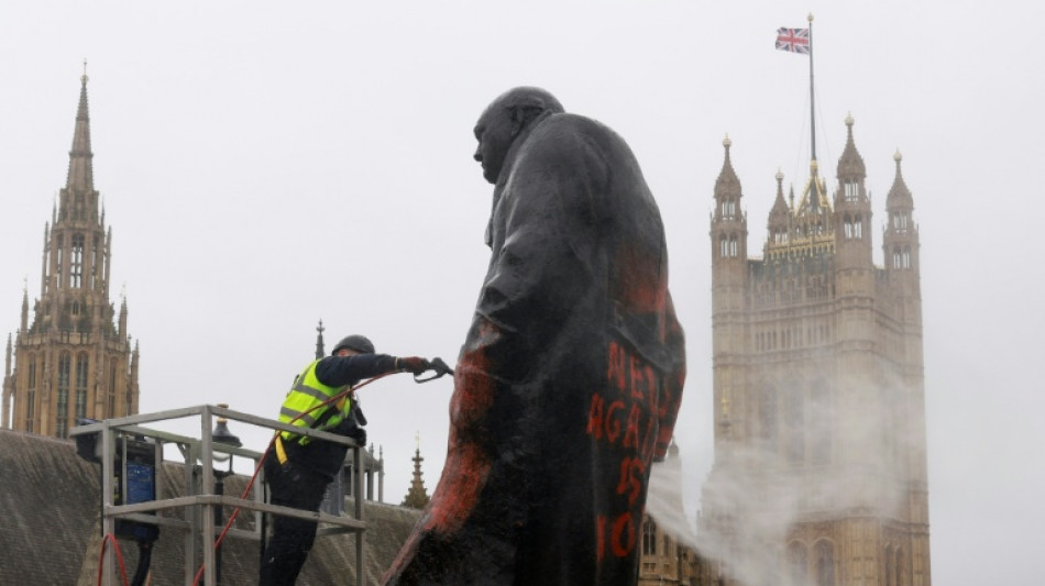 UK police arrest man after Churchill statue sprayed with graffiti 